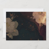 Gothic Elegant Dark Red Floral Boho Wedding セーブザデート (裏面)