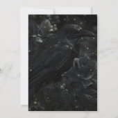 Gothic Elegant Raven & Rose Black Wedding 招待状 (裏面)