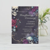 Gothic Elegant Skull & Rose Handfasting 招待状 (スタンド正面)