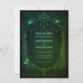 Gothic emerald wedding save the date invitation 案内状 (正面)