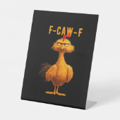 Gothic F-Caw-F Crow Funny Humor 台座サイン (正面)