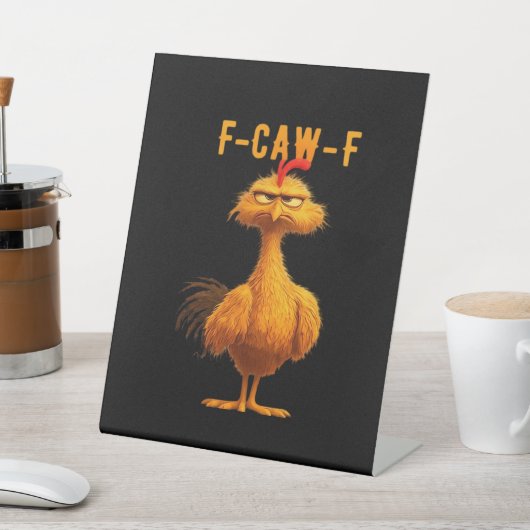 Gothic F-Caw-F Crow Funny Humor 台座サイン (インサイチュ)