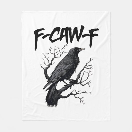 Gothic F-Caw-F Humor Crow Funny Essential Cool Uni フリースブランケット (正面)