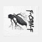 Gothic F-Caw-F Humor Crow Funny Essential Cool Uni フリースブランケット (正面(横))