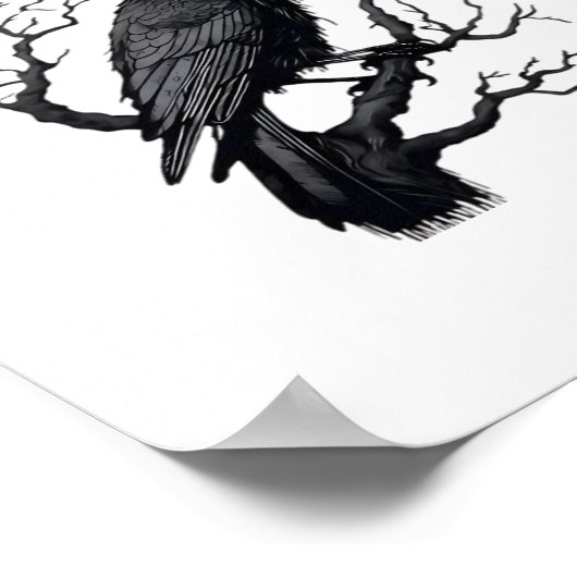 Gothic F-Caw-F Humor Crow Funny Essential Cool Uni ポスター (角)