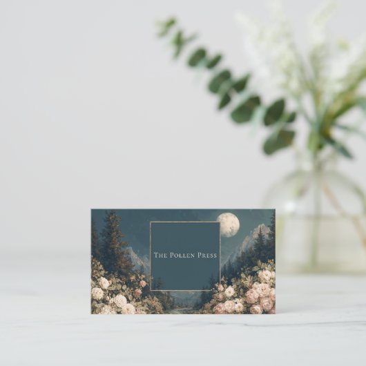 Gothic Fairytale Celestial Full Moon Rose Scenery 名刺 (スタンド正面)