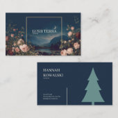 Gothic Fairytale Crescent Moon Lake Floral 名刺 (正面/裏面)