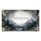 Gothic Fairytale Floral Frame Mountain Moon Scene マグネット名刺 (正面)