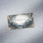 Gothic Fairytale Floral Frame Mountain Moon Scene マグネット名刺 (インサイチュ)