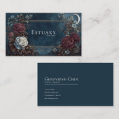 Gothic Fairytale Midnight Rose Crescent Moon 名刺 (正面/裏面)