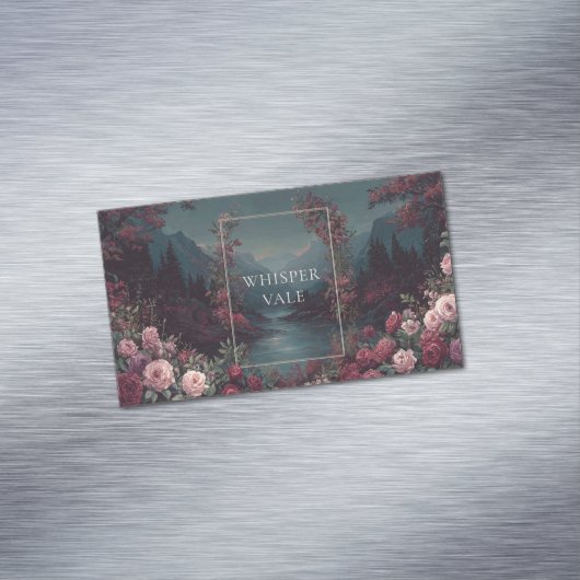 Gothic Fairytale Rose River Valley Night Landscape マグネット名刺 (インサイチュ)