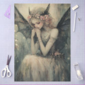 Gothic Fantasy Fairy with Floral Crown Decoupage 薄葉紙 (クラフト)