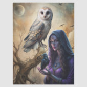 Gothic Fantasy Tarot Reader White Owl & Raven  薄葉紙 (正面)