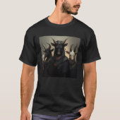Gothic Farm Animals in Goth Black Cloaks Tシャツ (正面)
