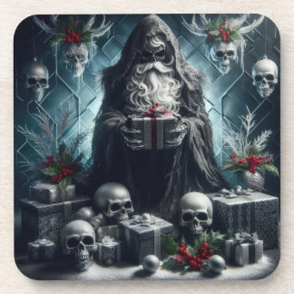 Gothic Father Time Skeleton | Dark Monotone Skulls コースター