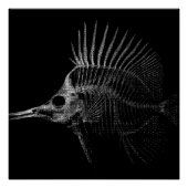 Gothic Fish Skeleton X-Ray Poster ポスター (正面)