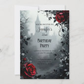 Gothic Floral Birthday Invitation 招待状 (正面)