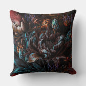 Gothic Floral Glitter Neon Floral クッション (裏面)