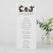 Gothic Floral Light Gray Wedding Program Card (スタンド正面)