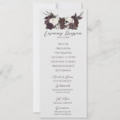 Gothic Floral Light Gray Wedding Program Card (正面)