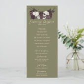 Gothic Floral Olive Green Wedding Program Card (スタンド正面)