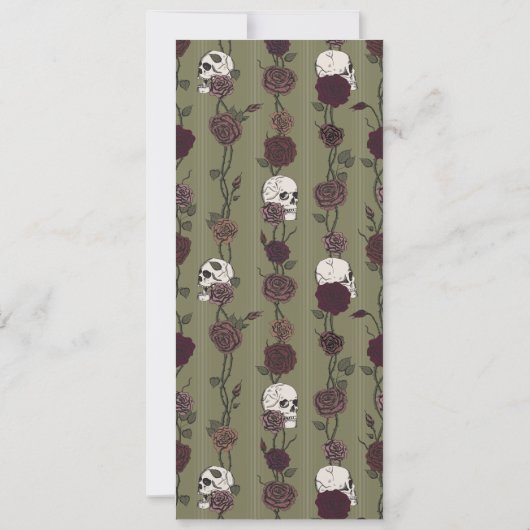 Gothic Floral Olive Green Wedding Program Card (裏面)