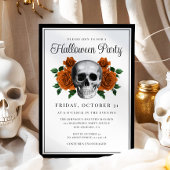 Gothic Floral Skull Halloween Invitation 招待状