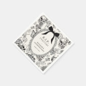 Gothic Floral Skull RIP Twenties 30th Birthday スタンダードカクテルナプキン (角)