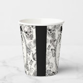 Gothic Floral Skull RIP Twenties 30th Birthday 紙コップ (左)