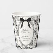 Gothic Floral Skull RIP Twenties 30th Birthday 紙コップ (正面)
