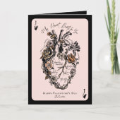 Gothic Floral Vintage Anatomical Heart Valentine シーズンカード (正面)
