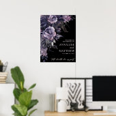 Gothic Floral Wedding Welcome Sign ポスター (ホームオフィス)