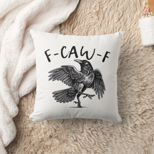 Gothic Funny F Caw F Crow Aesthetic Casual Look クッション (ブランケット)