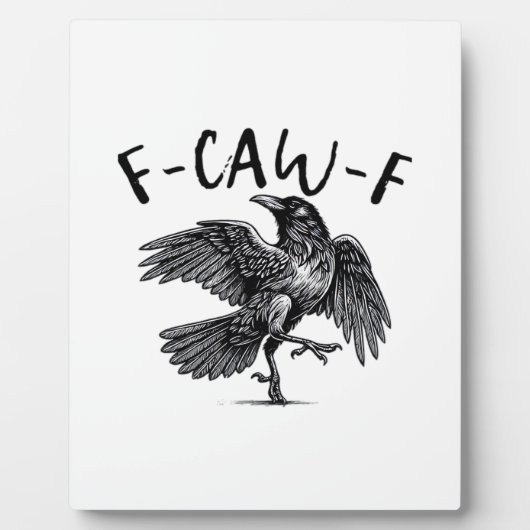 Gothic Funny F Caw F Crow Aesthetic Casual Look フォトプラーク (正面)