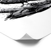 Gothic Funny F Caw F Crow Aesthetic Casual Look ポスター (角)