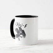 Gothic Funny F Caw F Crow Aesthetic Casual Look マグカップ (正面左)