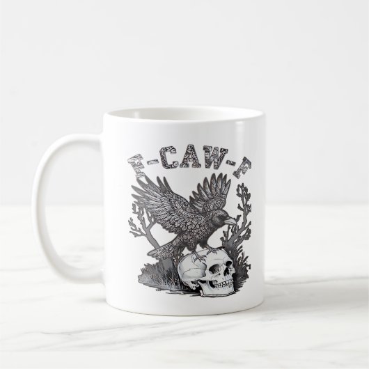 Gothic Funny F-Caw-F Humor Crow Essential Retro St コーヒーマグカップ (左)