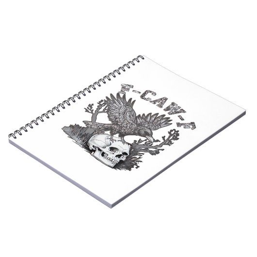 Gothic Funny F-Caw-F Humor Crow Essential Retro St ノートブック (左側)