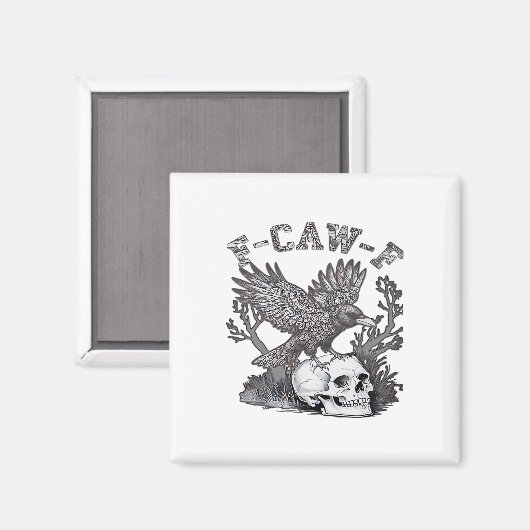Gothic Funny F-Caw-F Humor Crow Essential Retro St マグネット (正面/裏面)