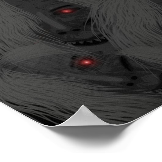 Gothic Ghosts Red White Black Dark Moody Halloween ポスター (角)