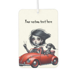Gothic Girl and Dachshund カーエアーフレッシュナー