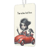 Gothic Girl and Dachshund カーエアーフレッシュナー (左)