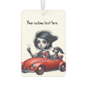 Gothic Girl and Dachshund カーエアーフレッシュナー (裏面)