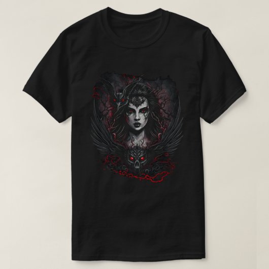 Gothic girl and evil demon design tシャツ (デザイン正面)