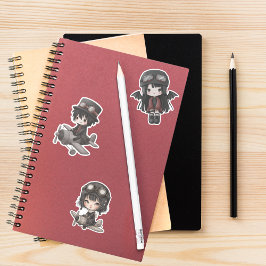 Gothic Girl Boy Pilot Vintage Airplane kids Anime シール