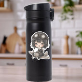 Gothic Girl Pilot flying Airplane Cute Anime シール