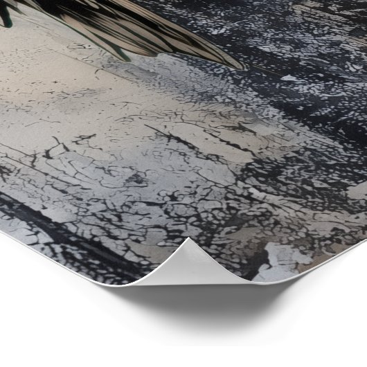 Gothic Girl Raven Red Rose  ポスター (角)