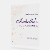Gothic Glam Quince glitter purple Acrylic Sign アクリルサイン (傾斜)