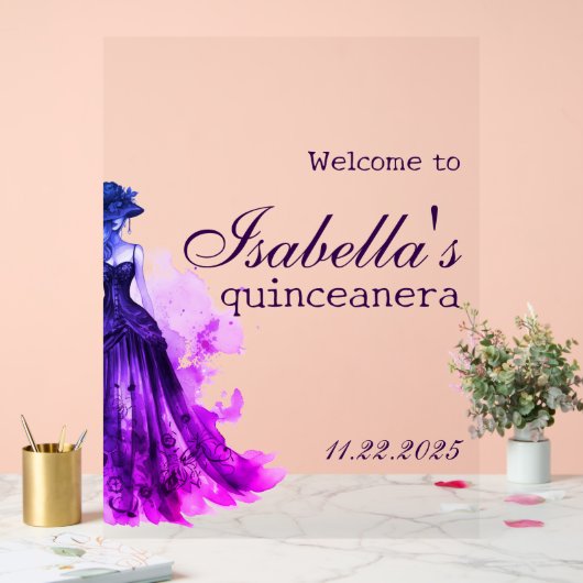 Gothic Glam Quince  purple アクリルサイン (ウェディング)