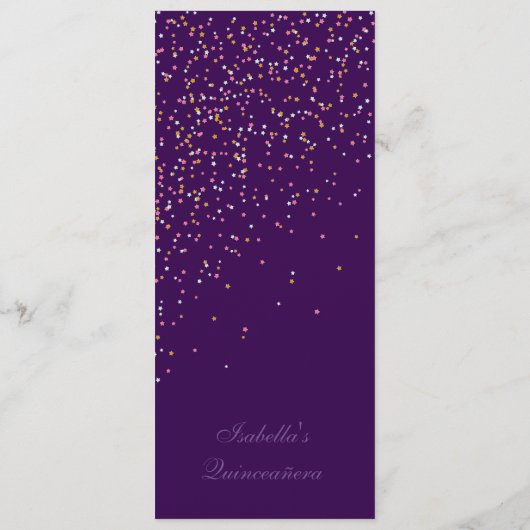 Gothic Glam Quince purple program Quinceañera プログラム (裏面)